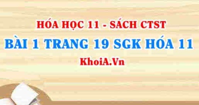 Bài 1 trang 19 SGK Hóa 11 Chân trời sáng tạo